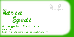 maria egedi business card